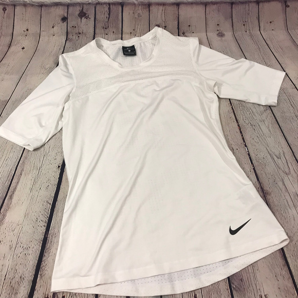 Nike Tops - NIKE Pro Hypercool White Running Shirt Size M